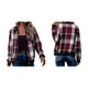 thumbnail image 3 of Chaquetas de Mujer Informales con Cremallera, de Franela A Cuadros, Larga, Holgadas, Ideales para Otoño. Rojo Vino XXL, 3 of 7