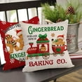 thumbnail image 4 of Christmas Gingerbread Man House Decorative Throw Pillow Cover 16x16 Set of 4, Xmas Bakery Hot Cocoa Porch Patio Outdoor Pillowcase, Winter Holiday Baking Lover Gifts Cushion Case Home Decor, 4 of 5