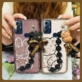 thumbnail image 5 of LYM-Phone Case For MOTO G Play 2023, silicone Anti-knock phone case Skin-friendly feel protective case Black pearl pendant Cartoon Waterproof soft case Back Cover Bear bracelet cute, 5 of 9