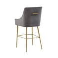 thumbnail image 5 of TOV Furniture Beatrix Dark Grey Velvet Bar Stool with Gold Legs, 5 of 6