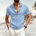 thumbnail image 2 of Hessimy Mens Wrinkle Free Short Sleeve Button Down Check Shirt,Wrinkle Free(Sky Blue,XL), 2 of 5