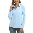 thumbnail image 6 of Women's Office Work Shirts Long Sleeve Button down Shirts Ladies V Neck Business Blouses, 6 of 9