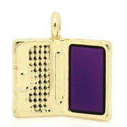 Gold plated base Tone Computer/laptop with Purple Enamel Screen Charm Pendant