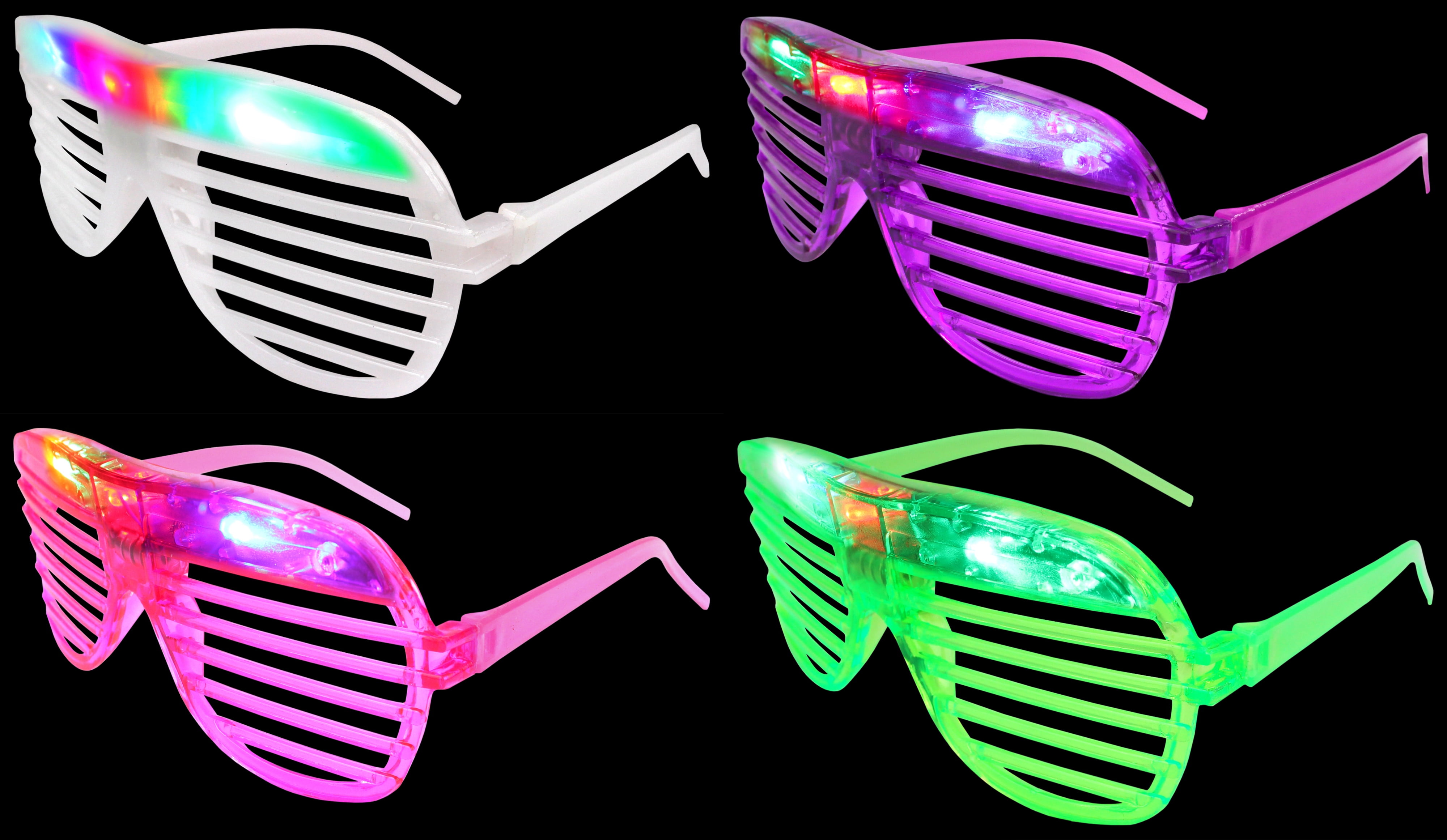 Set of 4 VT Flashing LED Multi Color 'Slotted Shutter' Light Up Show