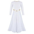 thumbnail image 5 of Alvivi Kids Girls Metallic Worship Costume Praise Liturgical Dance Applique Dress, 5 of 7