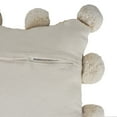 thumbnail image 3 of Laddha Home Designs 20" Brown and White Pom Pom Border Square Throw Pillow, 3 of 9
