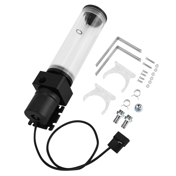 PC Water Cooling Pump, 19W Pump G1/4 Acrylic Computer DIY Water Cooling Water Cooling Kit Cooling Water Pump With Cylinder Reservoir for PC CPU Liquid Cooling
