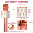 thumbnail image 3 of PayUSD Wireless Microphone for Kids Bluetooth Karaoke Microphone for adults 5-in-1 Portable Handheld Mic Speaker Birthday Christmas Gifts Toys for Girls Boys Adults All Age, Rose Gold, 3 of 9