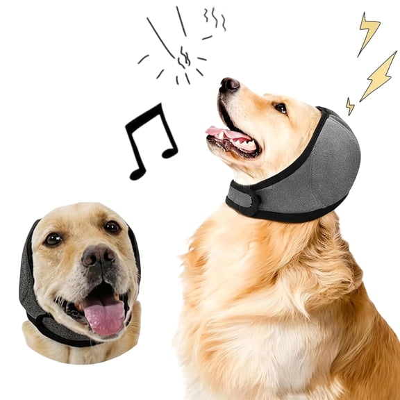Dog Anxiety Ear Muffs, Adjustable No Flap Ear Wrap, Waterproof Calming Hoodie, Noise Protection for Grooming, Bathing & Stress Relief