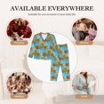 thumbnail image 7 of Pofeuu Sunflowers Print Womens Pajamas Set Long Sleeve Sleepwear Button Down Nightwear Soft Pj Lounge Sets Button Down Pajamas Women-Small, 7 of 7