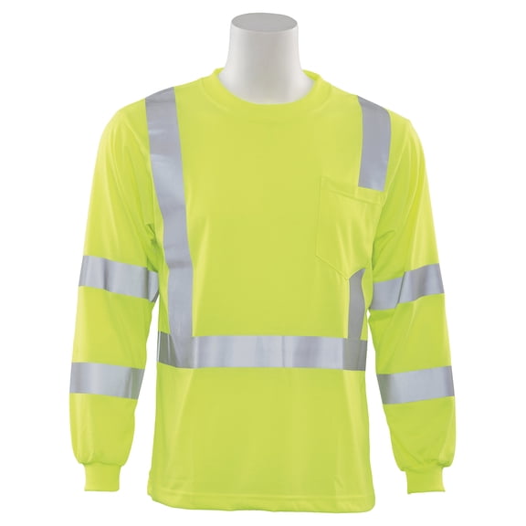 ERB Safety 9603S Ansi Class 3 T-Shirt Long Sleeve W/Reflective Tape