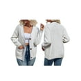 thumbnail image 2 of Honganda Women's V-Neck Knit Cardigan Contrast Color Long Sleeve Pockets Button-front Closure Sweaters, 2 of 8