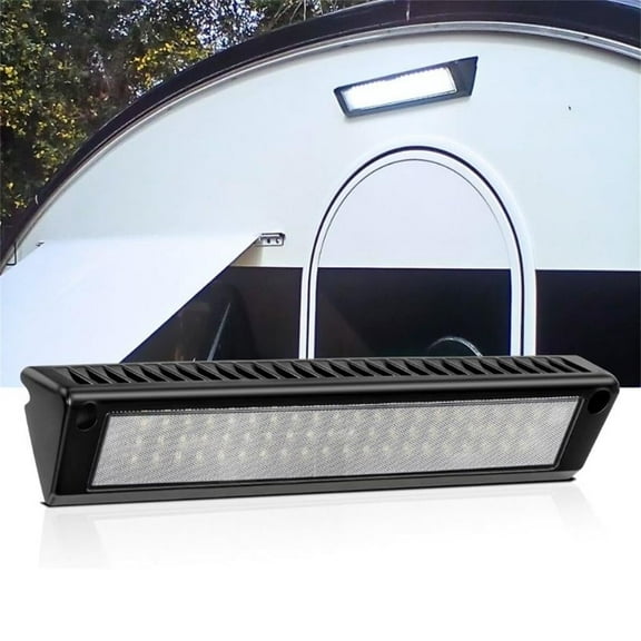 Nilight 1Pcs RV Exterior Lights 13" Porch Light White Beam 12/24V LED Scene Cargo Lighting Black Aluminum Housing for RV Trailer Travel Camper Truck