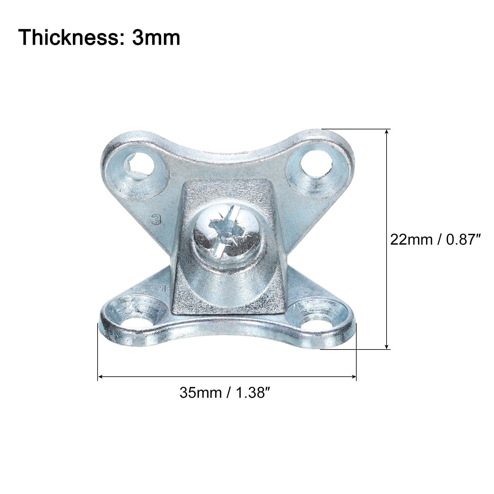 Uxcell Removable Corner Brace Metal Butterfly L Brackets Right Angle Support Screws for Shelves Cabinets 16pcs Blue