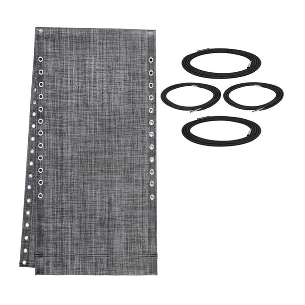 Reemplazo de tela para tumbona de jardín, sillón reclinable de ocio, plegable, para patio, reparación de eslingas Negro gris