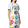 thumbnail image 3 of XMXY Chef Aprons with Pockets for Women Men, Colorful Animal Paw Tracks Waterproof Cooking Kitchen Aprons, 28.3 x 20.4 inches, 3 of 8