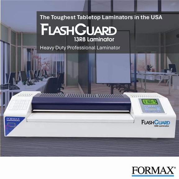 Formax FlashGuard 13R8 13 in. Heavy-Duty Professional Laminator, 8 Rollers