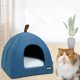 thumbnail image 3 of Cama plegable para gatos, casa para gatos transpirable, tienda interior para mascotas, cama para perros con estera (azul, tamaño, 3 of 8