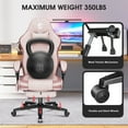 thumbnail image 5 of Gaming Chairs,Douxlife Heavy Duty Extra Large Gaming Chairs with Footrest and Breathable Fabric,Ergonomic Computer Chairs Office Chairs With 350LBS Load Bearing,Pink, 5 of 10