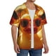 thumbnail image 2 of Balery Sunglasses Yellow Duck Camisa Casual de Manga Corta con Botones para Hombre, Texturizada, Estilo Cubano, para Playa, Verano-Large, 2 of 5