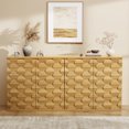 thumbnail image 3 of BROTTAR Sideboard Buffet Cabinet with Storage, Modern Accent Credenzas with Unique 3-Dimensional Craft, 31.5" Coffee Bar Cabinet Buffet Console Table for Entryway Kitchen Dining Room, Natural, 3 of 9