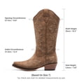 thumbnail image 2 of DREAM PAIRS Women's Western Cowboy Boots Square Toe Mid Calf Cowgirl Boots with Classic Embroidery Pull On Low Block Heel Vintage Country Boots, 2 of 9