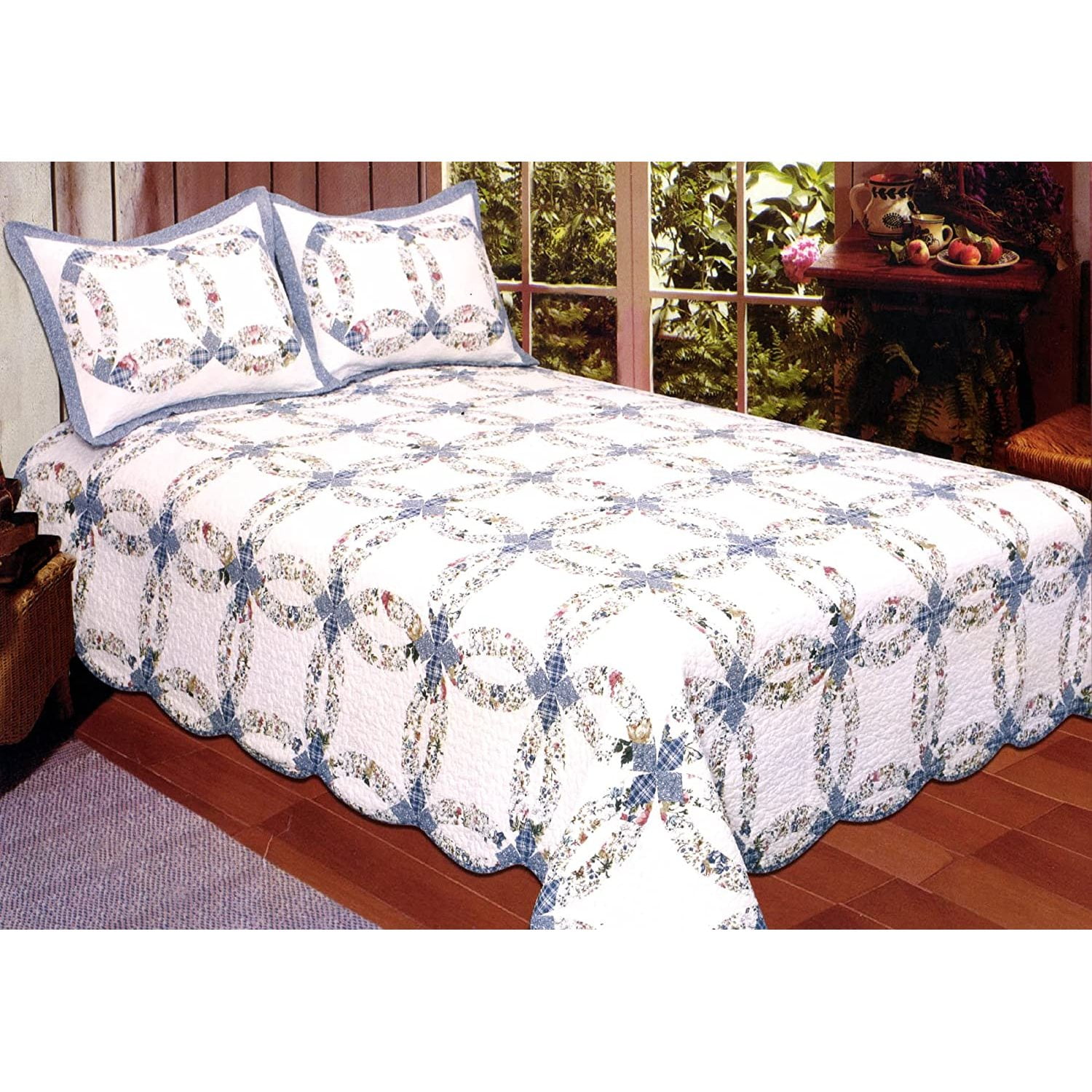 Bilot Romantic Wedding Ring Queen Quilt Set