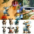 thumbnail image 5 of LHWEN Christmas Ornament Cute Cartoon Cow Car Pendant Home Tree Decoration Christmas Tree Ornament for Family Friends Birthday Valentine Gift Hanging Decor for Backpack Door Window School Bag, 5 of 5