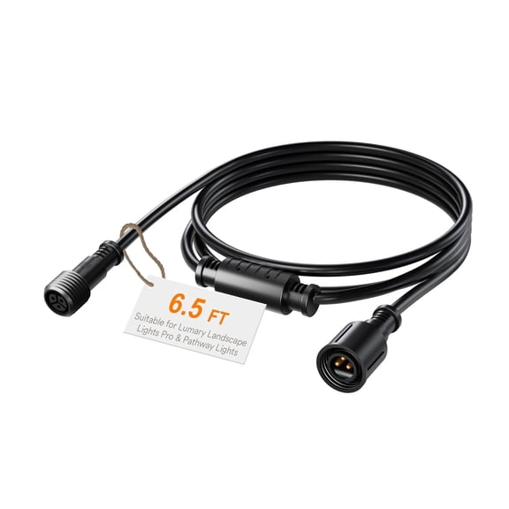 Lumary 6.56FT Black Male-to-Female Connector Extension Cord