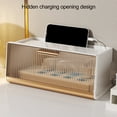 thumbnail image 4 of Huanledash Wi-Fi Router Shelf Large Capacity Dustproof Visible Design Smooth Edge Simple Appearance Save Space Plastic Wire Cable Storage Case Wi-Fi Router Container Home Supplies, 4 of 8