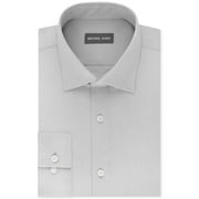Michael Kors Men's Regular Fit Airsoft Non Iron Performance Dress Shirt Gray Size 32X33