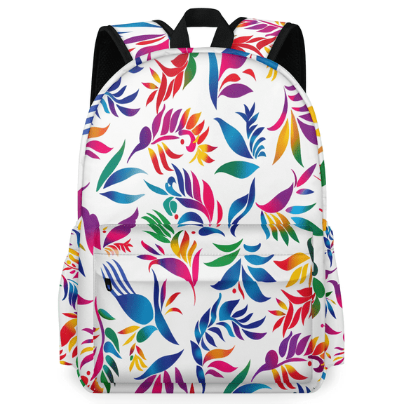Herdesigns Mexican Otomi Flower Backpack for Men Women Large Capacity Laptop Backpack Casual Daypack for Work Travel