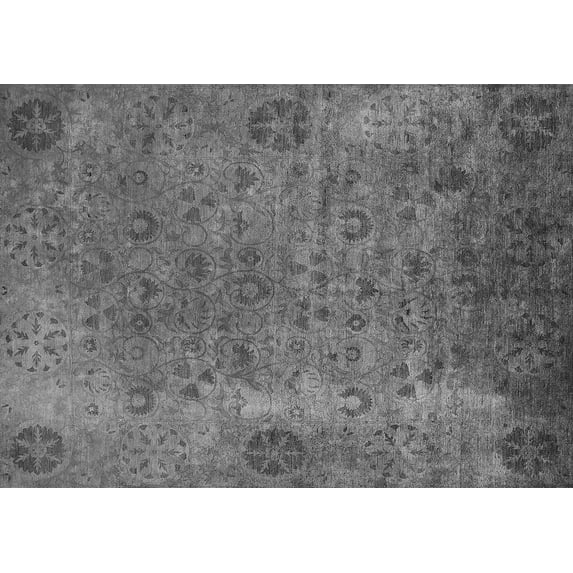Ahgly Company Indoor Rectangle Oriental Gray Industrial Area Rugs, 5' x 8'