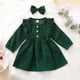 thumbnail image 2 of Vestido Para Niñas, Ropa Para Niñas Pequeñas, Vestido De Botón Con Volantes Sólidos Para Niños Pequeños, Vestido De Princesa, Diadema, Conjuntos Verdes Odeerbi LM103-1007, 2 of 9