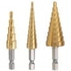 thumbnail image 2 of Brocas Escalonadas VentDepot StagBroc 3 Pzas 3-12mm 4-12mm 4-20mm Zanco 2.4cm Acero Alta Velocidad, 2 of 2