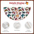 thumbnail image 3 of Daiia Colorful Flying Butterflies Drawing Merry Christmas Tree Skirt , Xmas Large Lace-up Tree Skirt, Santa Snowflakes Rustic Home Decorations New Year Party Farmhouse Decor-30", 3 of 6