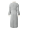 thumbnail image 4 of Women's Fall/winter V Neck Solid Color Flannel Long Nightgown Womens Winter Robes Womens Fuzzy Robe Robes for Women Fuzzy with Zipper Sweater Robe Women plus Size Kimono Robe Fancy Robes Nylon Robes, 4 of 5