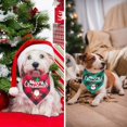 thumbnail image 2 of Paquete de 2 pañuelos navideños para perros, pañuelos navideños a cuadros para perros grandes y medianos, accesorios de ropa navideña para mascotas (rojo, verde), 2 of 5