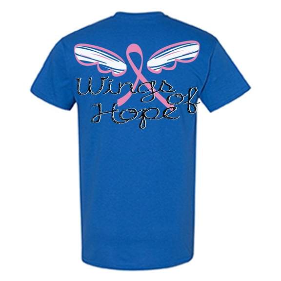 Awkward Styles Breast Cancer Awareness T-Shirt Wings of Hope T Shirts for Men Back Print