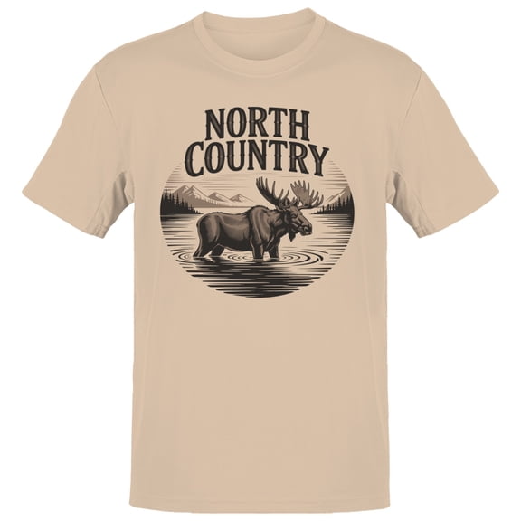 Smartprints North Country Moose Men's T-Shirt Natural, Cotton, S