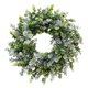 thumbnail image 2 of Artificial Green Eucalyptus Wreath,18 in Greenery Wreath with Natural Rattan Mini Spring Autumn Wreath Garland for Front Door decorationation Blanco verde Macarena Corona de eucalipto, 2 of 7
