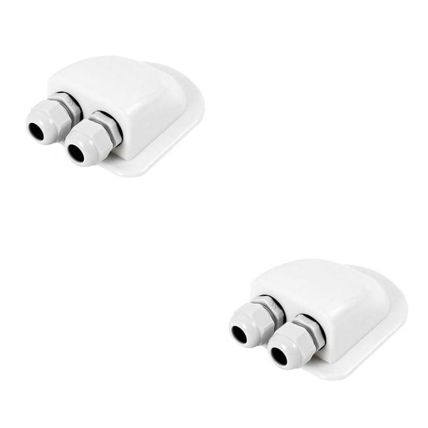 Sidaley Glándula de entrada de cable doble del panel solar Conector de caja de plástico RV Barco Camper Autocaravana Piezas de sellado Accesorios Type2 NO2 Sidaley CBP237585
