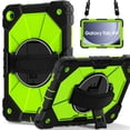 thumbnail image 1 of Funda Resistente a Golpes para Samsung Galaxy Tab A9+, Silicona Anti-caída + Funda Protectora de Capa de PC con Asa Giratoria de 360°, Soporte, Correa para el Hombro, Amarillo, para Galaxy Tab A9+, 1 of 8