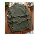 thumbnail image 4 of Men's Shirts Military Casual Shirt Cotton Khaki Retro Slim Fit with Pocket Long Sleeve Vintage Jacket Streetwear Drop Shipping, 4 of 5