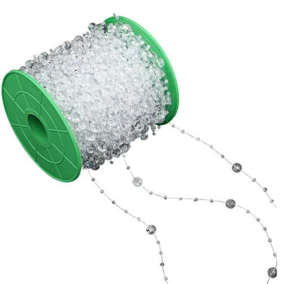 Clear Plastic Bead Chain For Jewelry Making Multipurpose Bead String for Craft