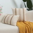 thumbnail image 4 of Funda de almohada con borlas de algodón y lino, funda de cojín para sofá, almohada de noche, almohada de cintura, 4 of 6