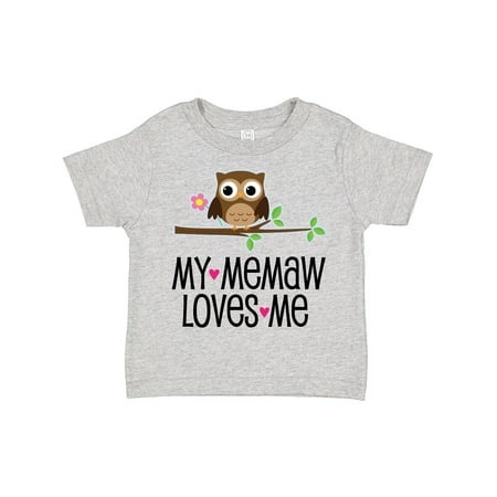 

Inktastic My Memaw Loves Me Girl Owl Gift Toddler Toddler Girl T-Shirt
