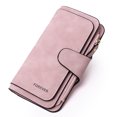 thumbnail image 4 of Women Leather Wallet Multi Card Pockets Large Capacity Zip Card Holder Wallet for Cash Pink Free Size, 4 of 8