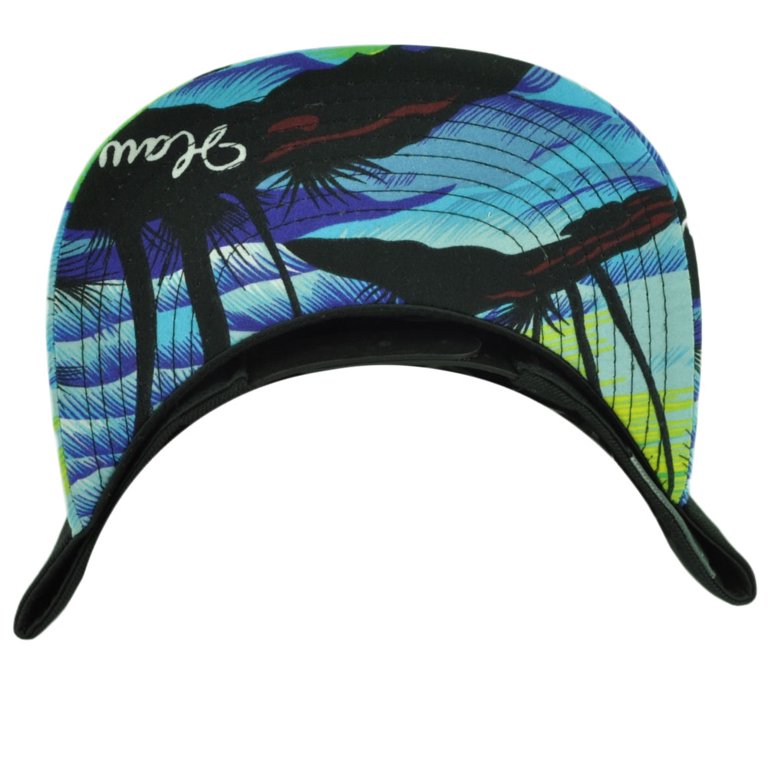 Cali California 3D Hawaiian Floral Flower Brim Hat Cap  display picture 3