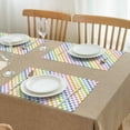 thumbnail image 3 of Colorful Checkerboard Pattern Summer Placemats Table Placemats Set Of 4-Linen Kitchen Washable Placemats Table Mats 11.8"x17.7" Non-Slip Heat Resistant, 3 of 6